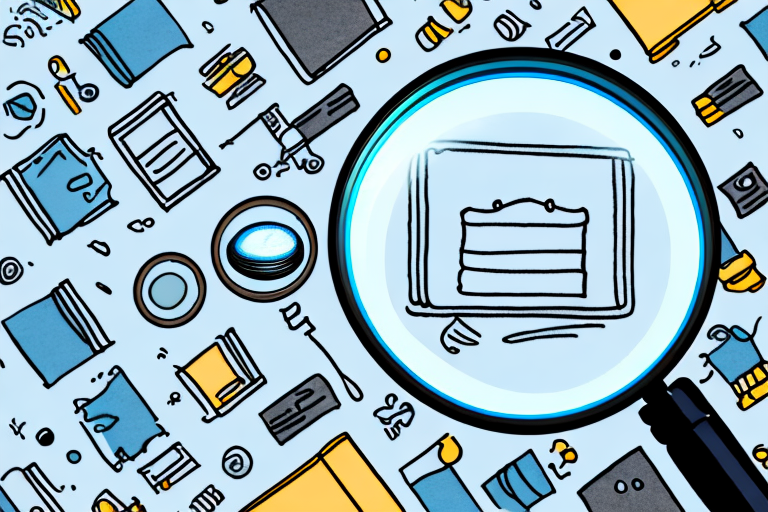 A magnifying glass hovering over a variety of amazon products