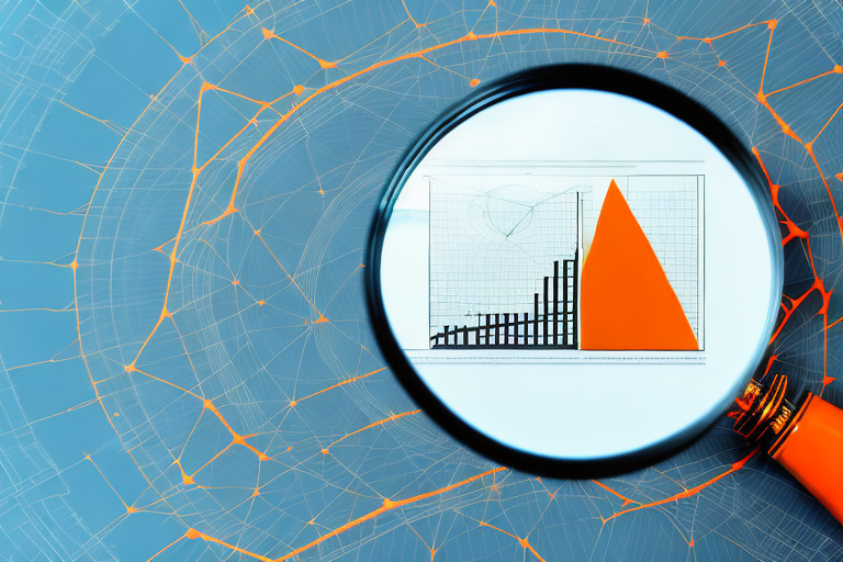 A magnifying glass hovering over a complex chart or graph