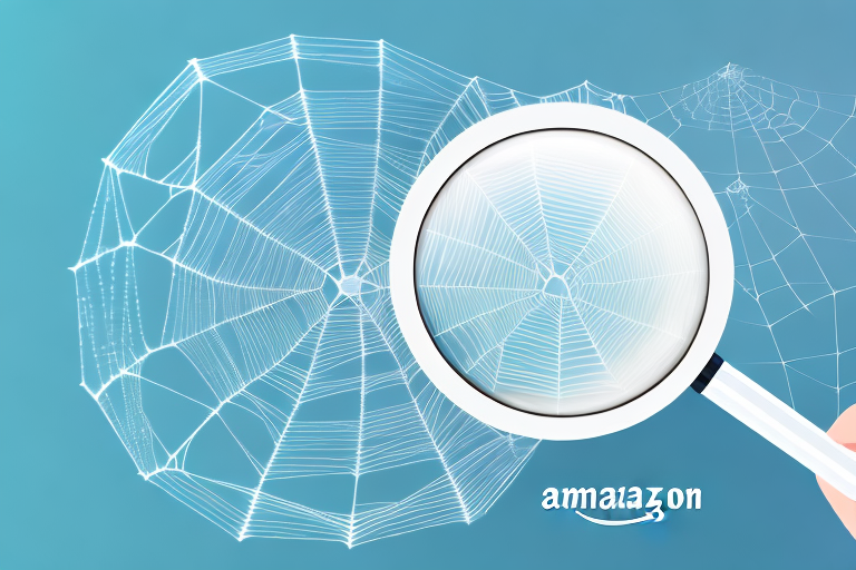 A magnifying glass hovering over a complex web of data points and graphs