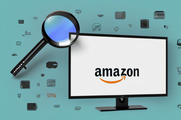 An amazon fire tv box with a magnifying glass hovering over it