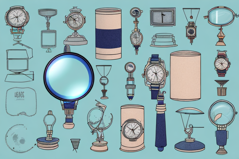 A magnifying glass hovering over a variety of diverse and unique products