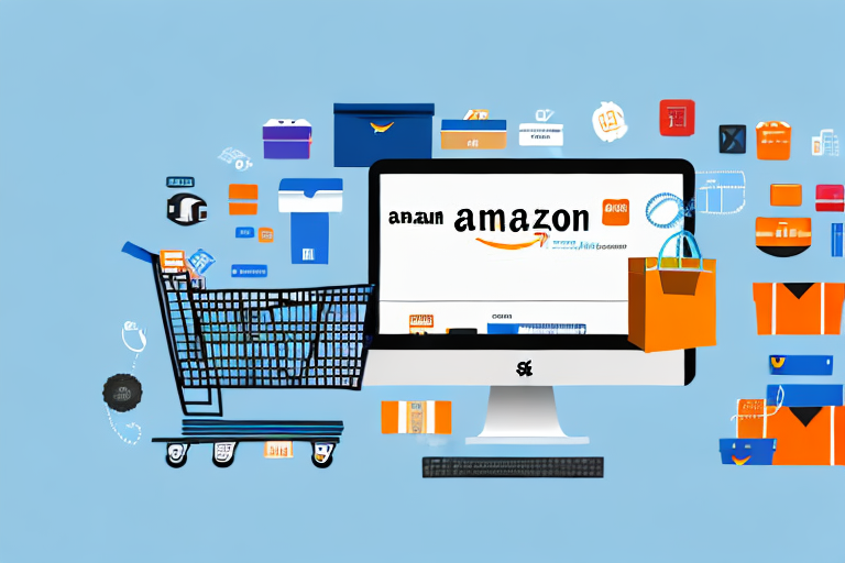 A computer screen displaying an amazon marketplace page with various product images