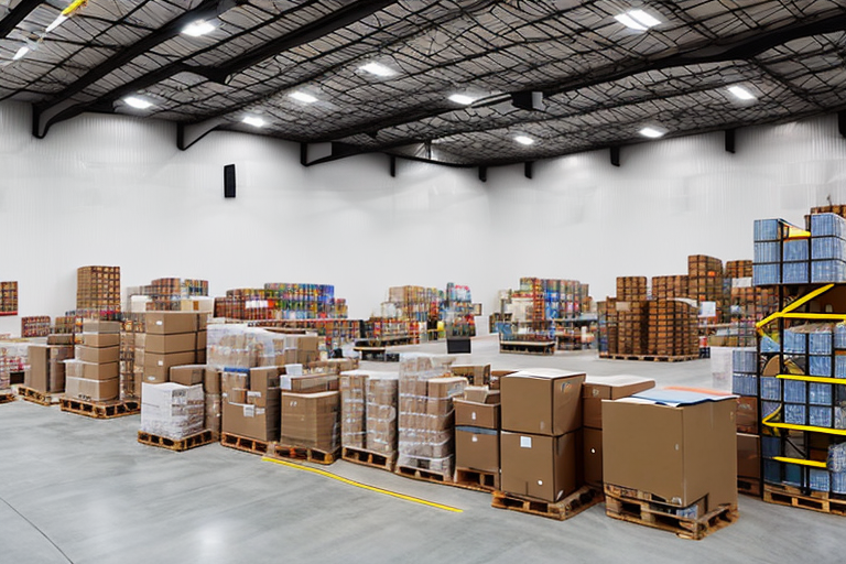 A warehouse filled with various types of products ready for shipment