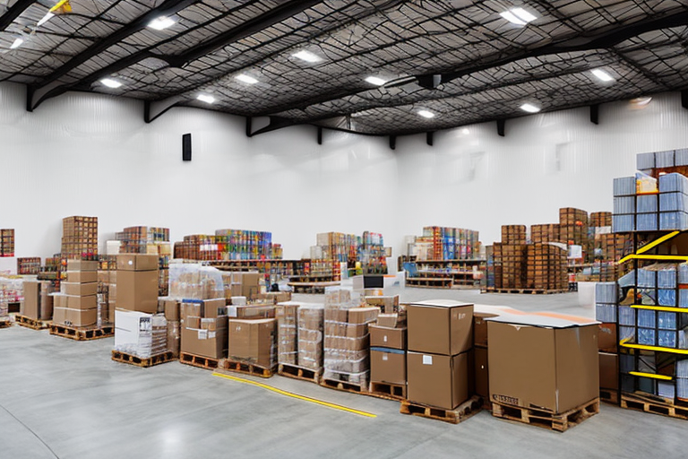 A warehouse filled with various types of products ready for shipment