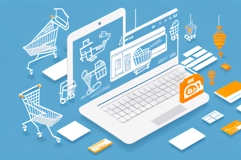 A digital construction process where various e-commerce elements like shopping carts