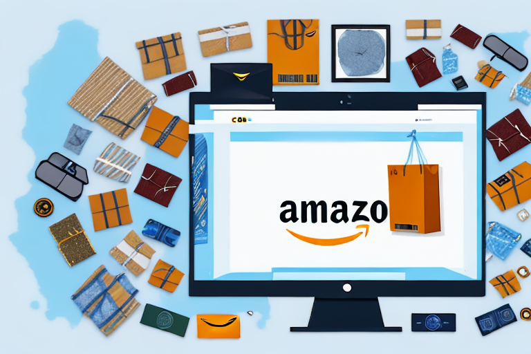 A computer screen displaying an amazon webpage with various products