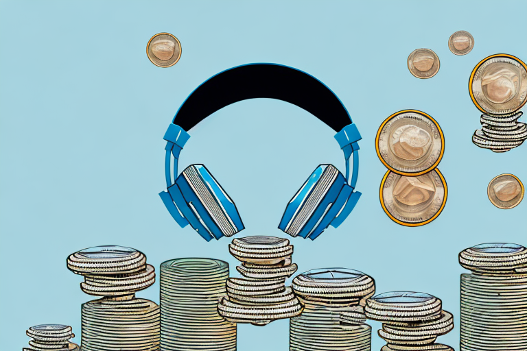 A pair of headphones resting on a stack of books