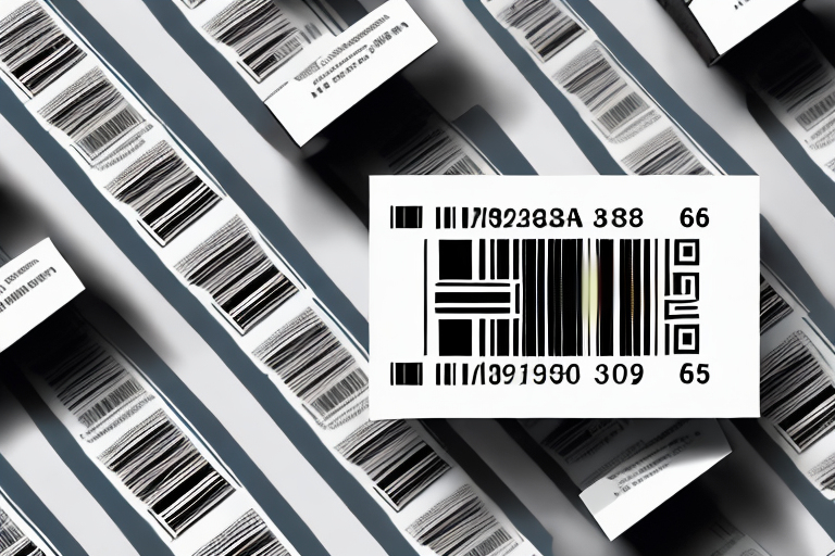 A printer producing labels with barcodes