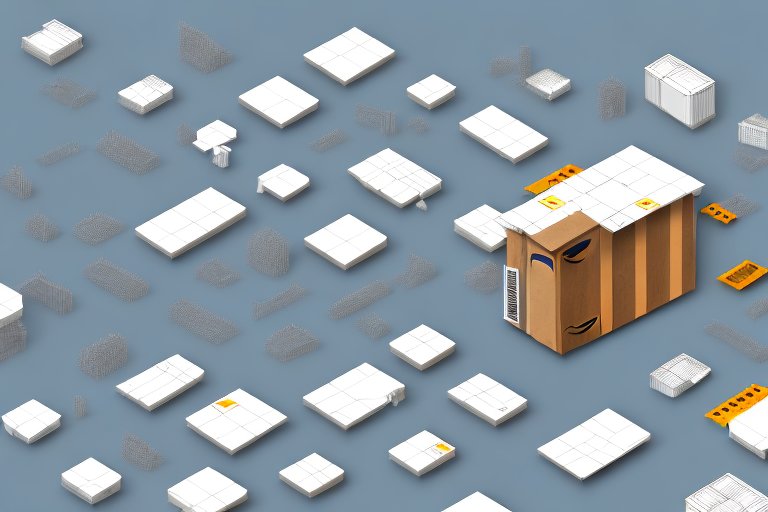 A 3d construction of an amazon box being built