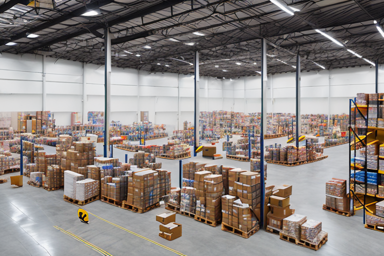 A warehouse filled with various types of products ready for shipment