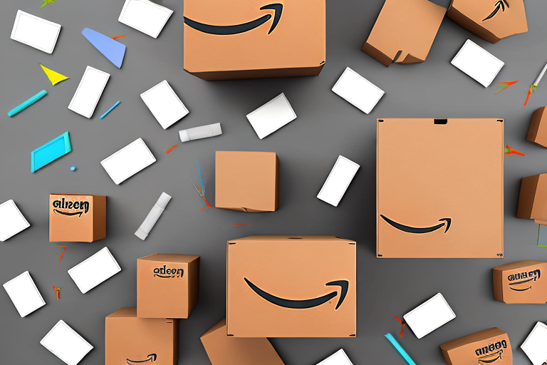 A large amazon box filled with various generic