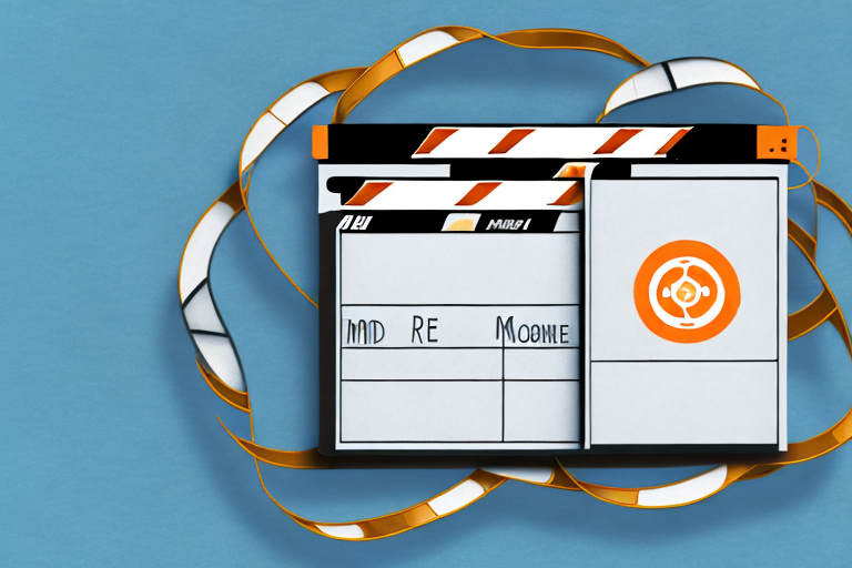 A film reel intertwined with a cash flow