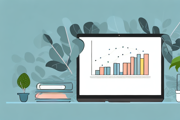 A laptop displaying a successful publishing graph