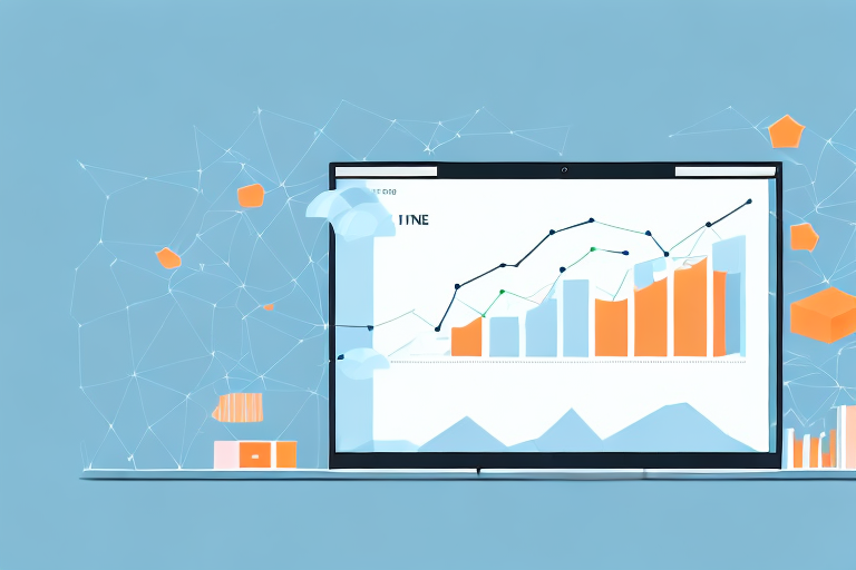 An open laptop displaying a graph of rising profits