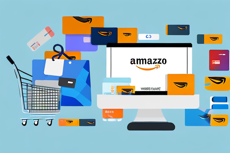 A computer displaying an amazon webpage with various products