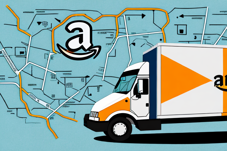 A delivery truck with amazon-colored boxes inside