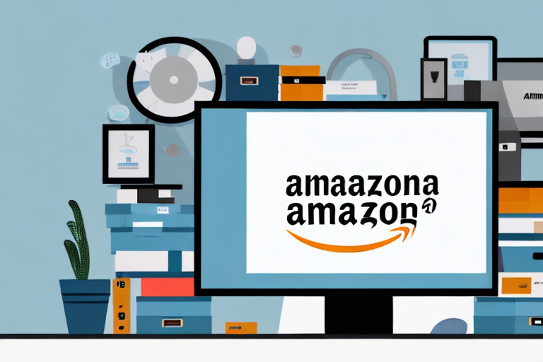 A desktop computer with an amazon webpage displayed on the screen