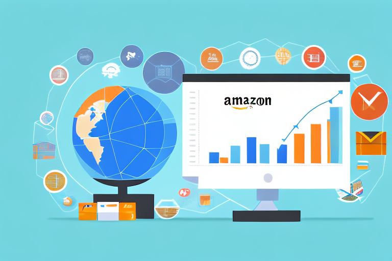 A computer screen showing an amazon fba dashboard with various icons like a shopping cart