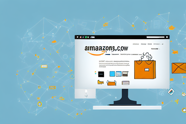 A computer showing amazon and ebay website interfaces