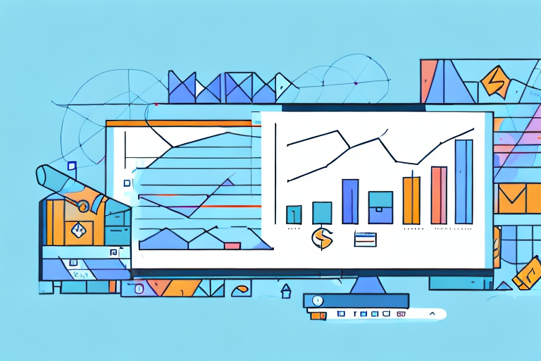 A computer screen displaying various graphs and charts representing inventory data