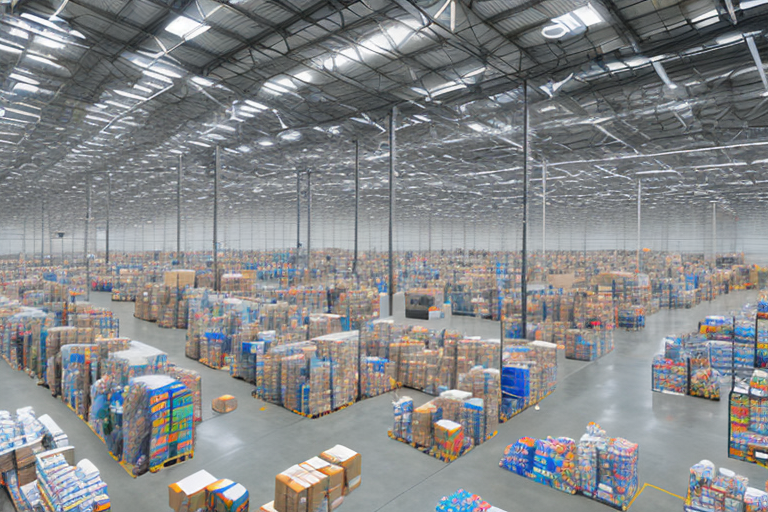 A vast warehouse filled with a variety of items such as electronics