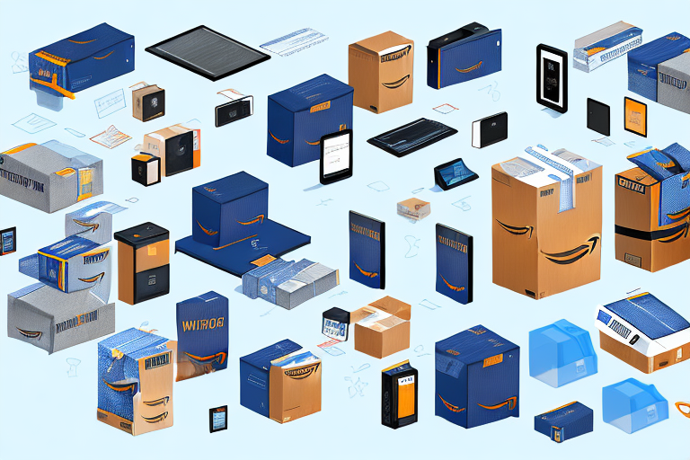 An amazon warehouse with various packages