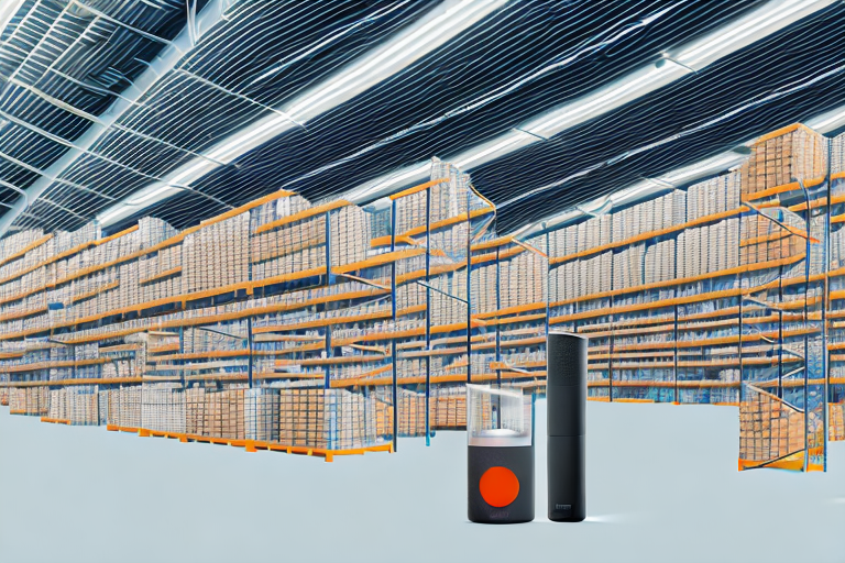 A warehouse with shelves filled with various items