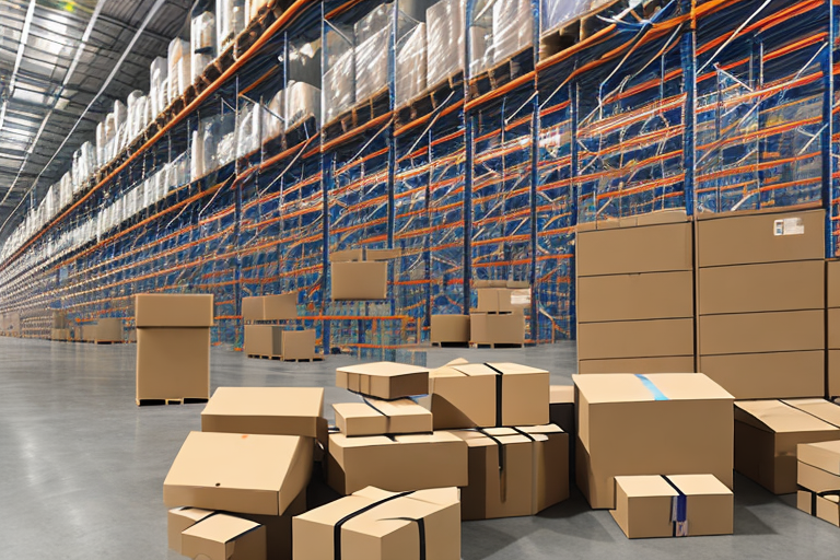 A warehouse full of neatly organized boxes