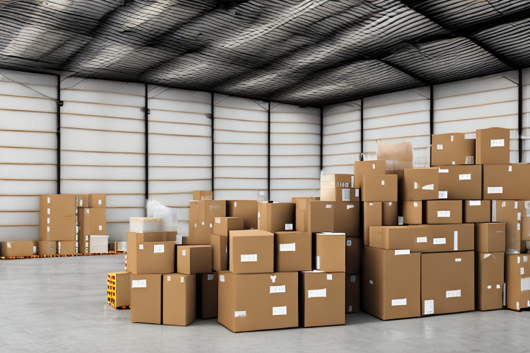 A warehouse filled with a variety of different sized boxes