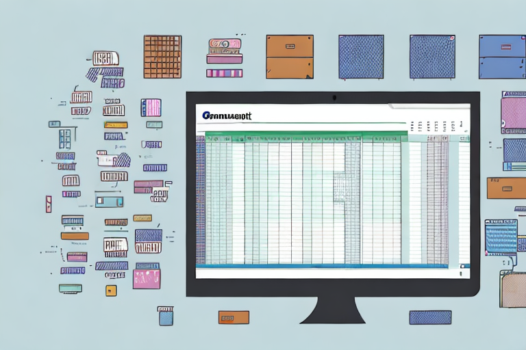 A computer screen displaying a complex spreadsheet with various columns and rows