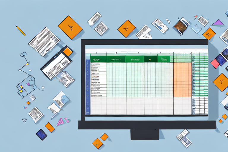 A computer screen displaying an excel spreadsheet filled with various inventory data