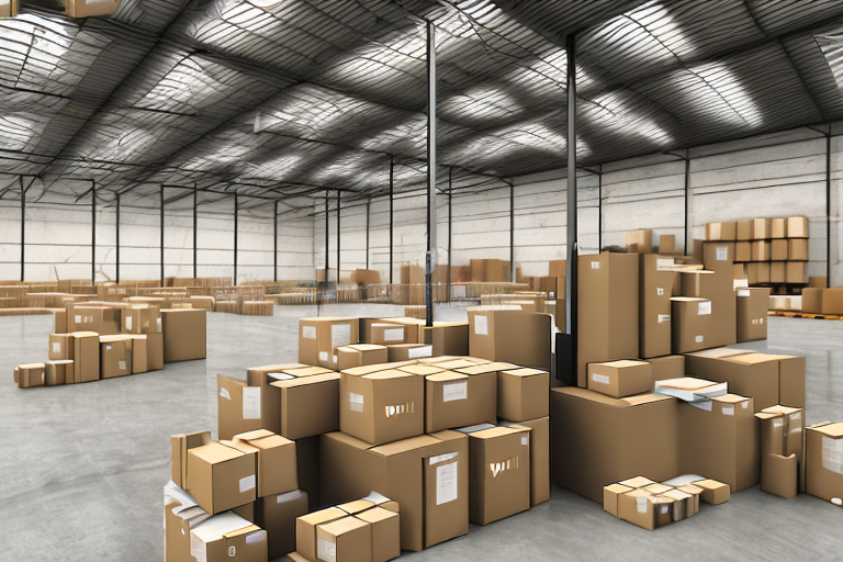 A warehouse filled with boxes representing inventory