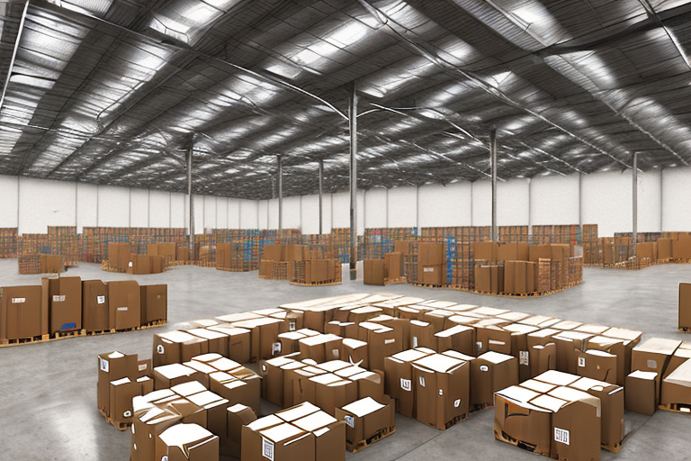 An amazon warehouse with visible signs of wear and tear