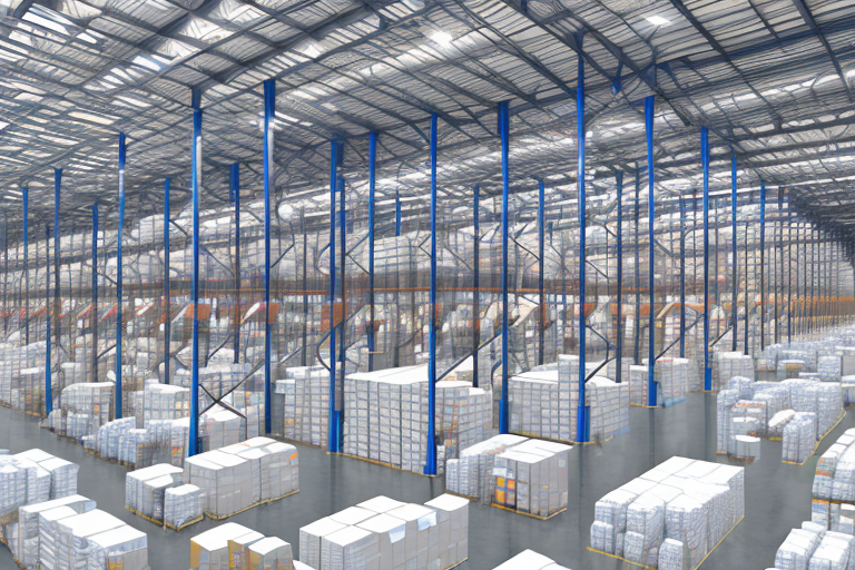 A vast warehouse filled with various types of goods and packages