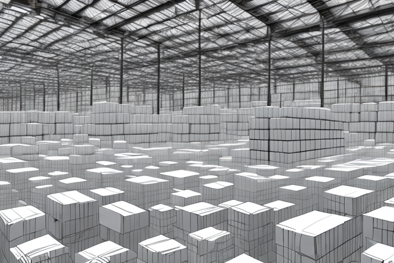 A vast warehouse filled with stacks of boxes