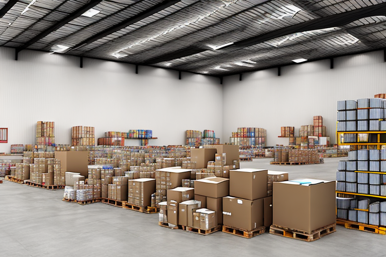 A warehouse filled with various types of products ready for shipment