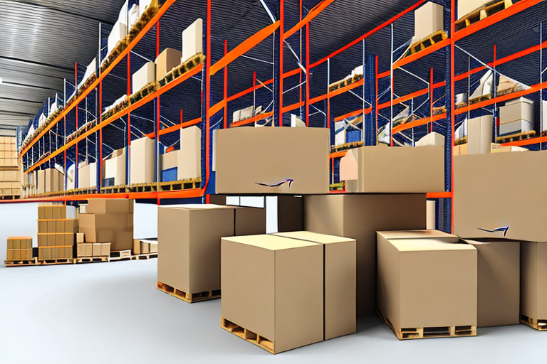 A warehouse with boxes ready for shipment