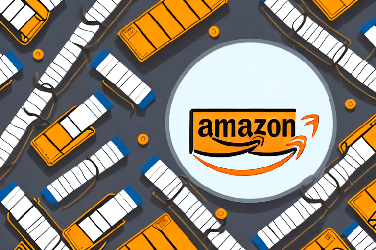 A warehouse filled with amazon packages on conveyor belts