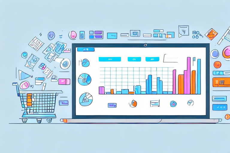 A computer screen showing an organized and detailed inventory management system with various charts