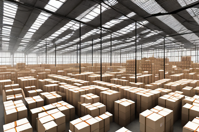 A large warehouse filled with boxes