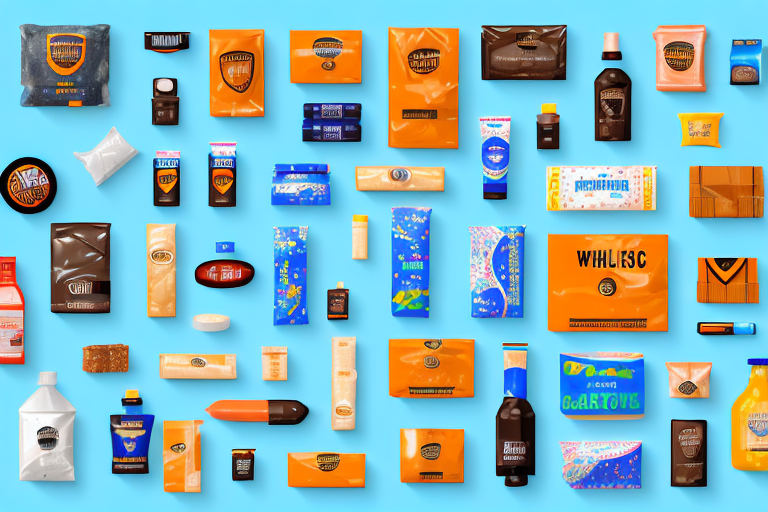 A variety of packaged products in different shapes and sizes
