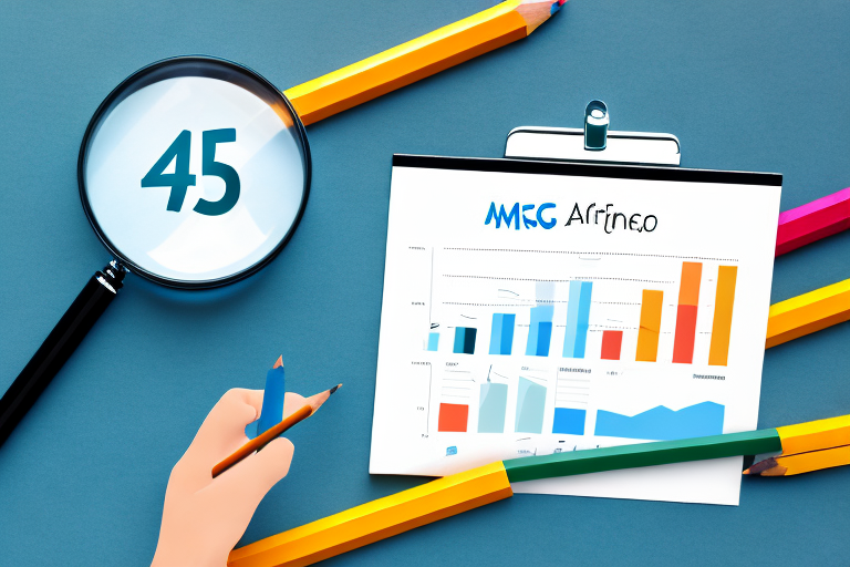 A magnifying glass examining a bar graph symbolizing amazon ppc metrics