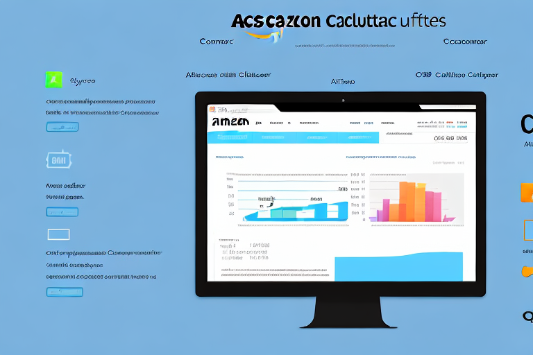 An acos calculator displayed on a computer screen with amazon's website in the background