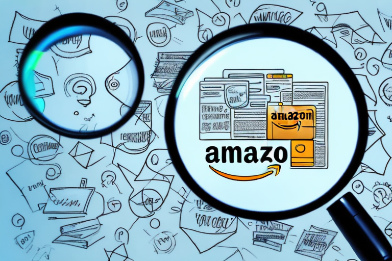 A computer screen showing an amazon ad with a magnifying glass over it