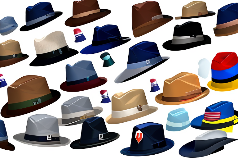 A variety of campaign hats in different shapes