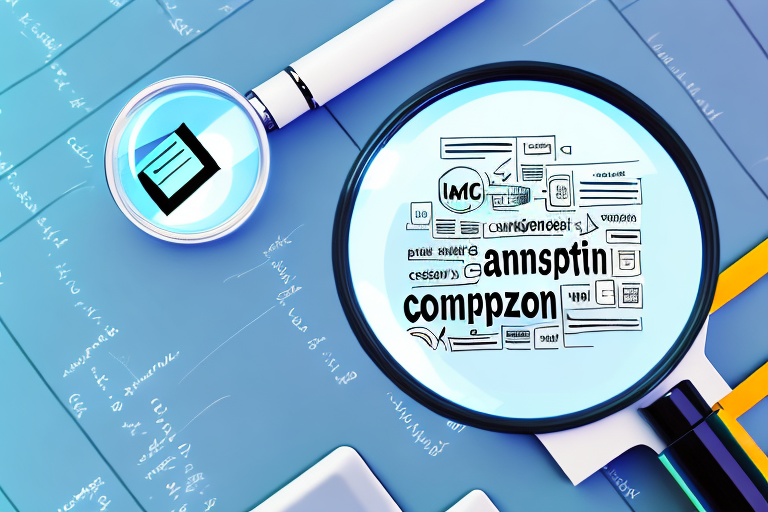 A magnifying glass highlighting keywords on a computer screen