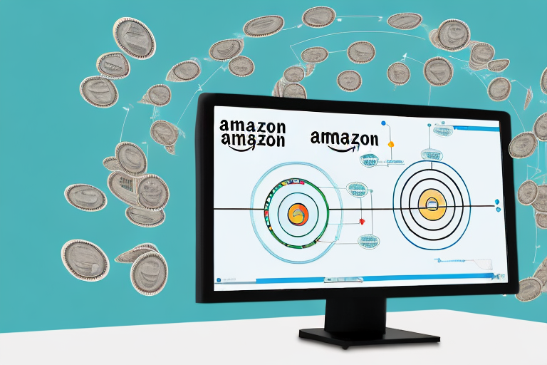 A computer monitor displaying a complex flowchart or diagram representing amazon ppc placement strategies