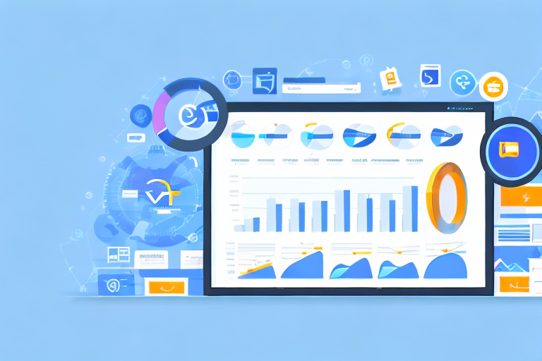 A digital marketing dashboard with various charts and graphs