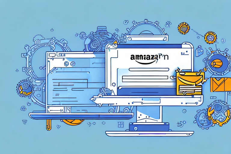 An automated machine seamlessly managing various elements of ppc campaigns on a stylized amazon platform