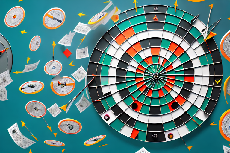 A dartboard with various amazon products as targets